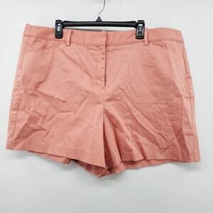 Lane Bryant Womens Salmon Cotton Stretch Flat Front Khaki Shorts 24 Plus